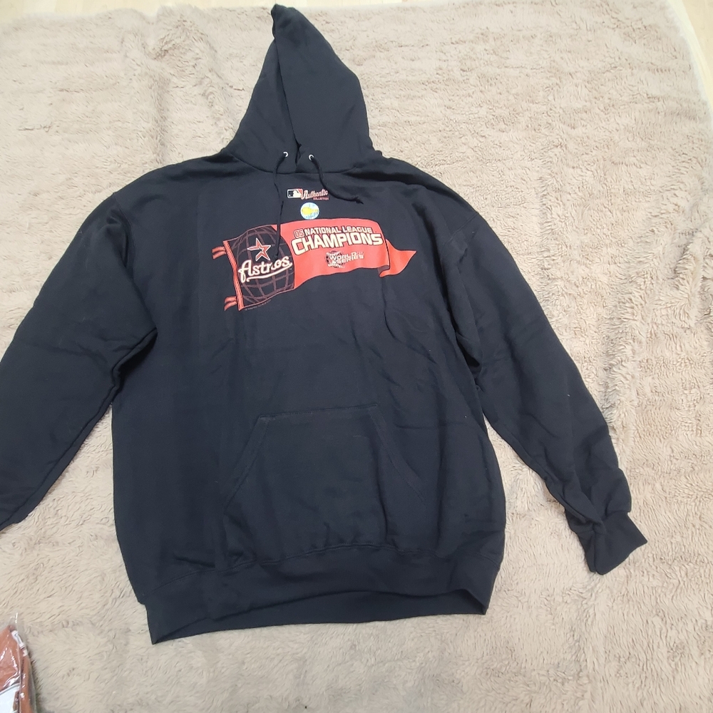 Nwt Houston Astros National League Champions Crewneck Sweatshirt Black & Red XL - Picture 3 of 9